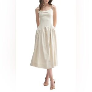 All in Favors Drop Waist Cotton Midi Dress B221
